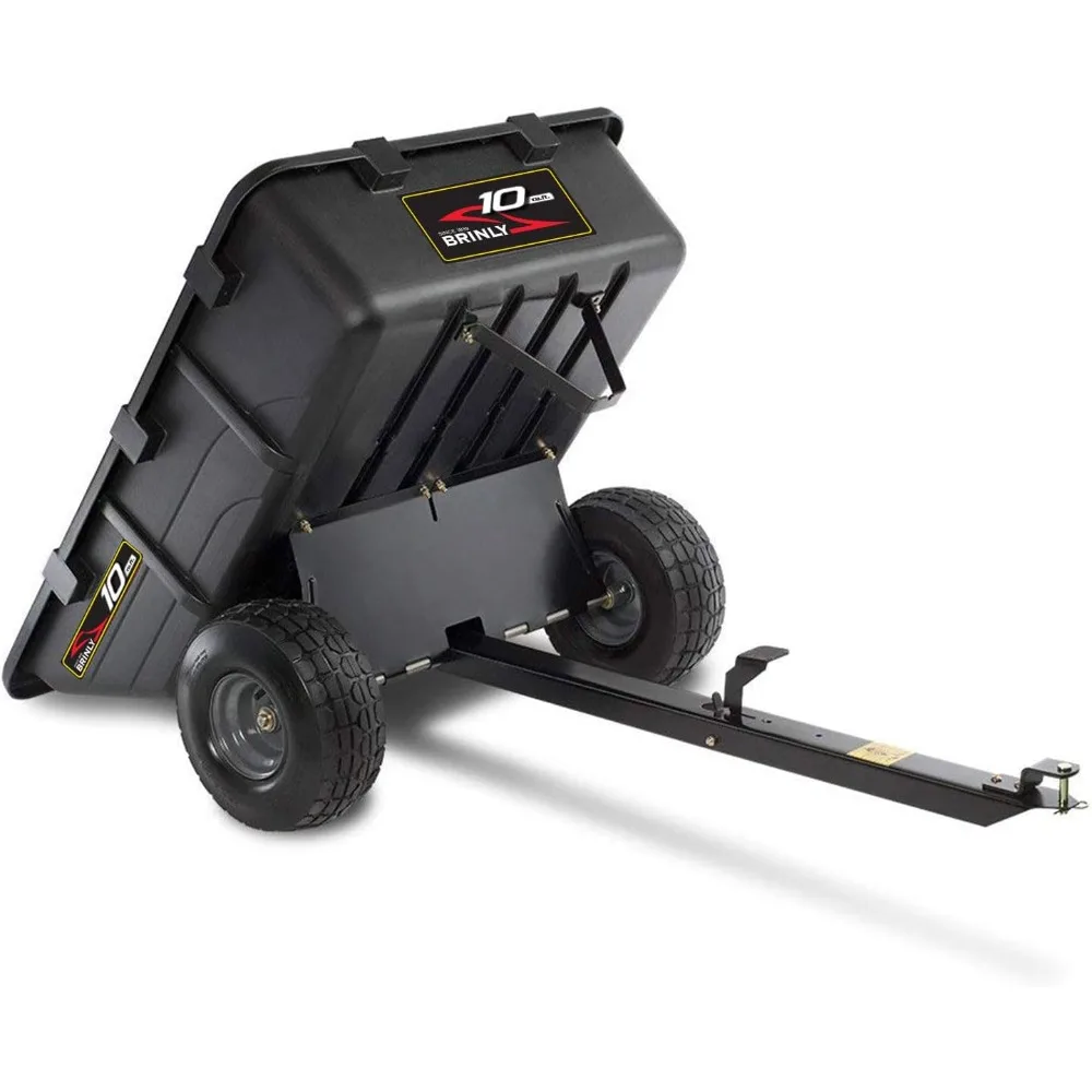 10 cu.ft. 650lb Heavy Duty Tow-Behind Poly Utility Cart & Dump Trailer with Magnetic Hitch Pin & Compression Molded Bed