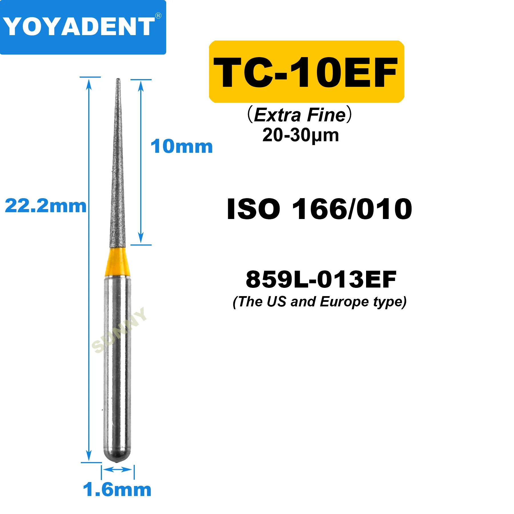 10 pçs fg dental burs extra finos diamante brocas odontologia turbinas de alta velocidade bur laboratório dental ferramentas polimento dia.1.6mm