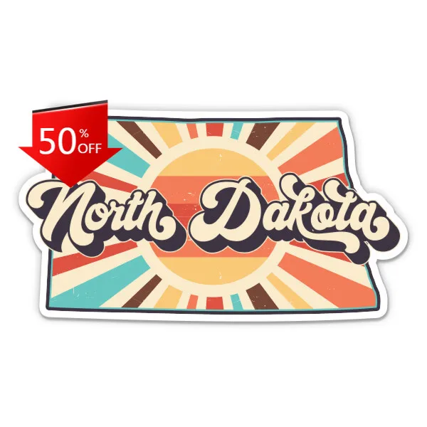 

North Dakota Style State Cute Laptop Camper Van Boat Motor Home Accessory Vintage Trendy Cool