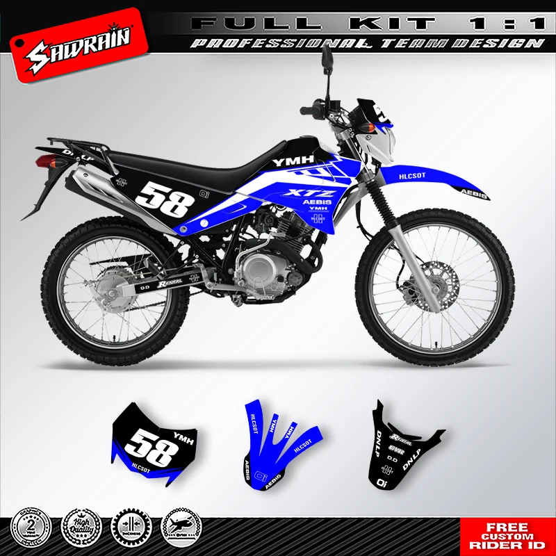 

Sawrain Custom Motorcycle Backgrounds Graphcis Decal Stickers Kits for YAMAHA XT125 004