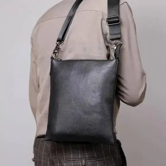 2025 New Solid Men's Handbags Cow Genuine Male Shoulder Real Natural Leather Crossbody Bag Messenger Bags - Image 3