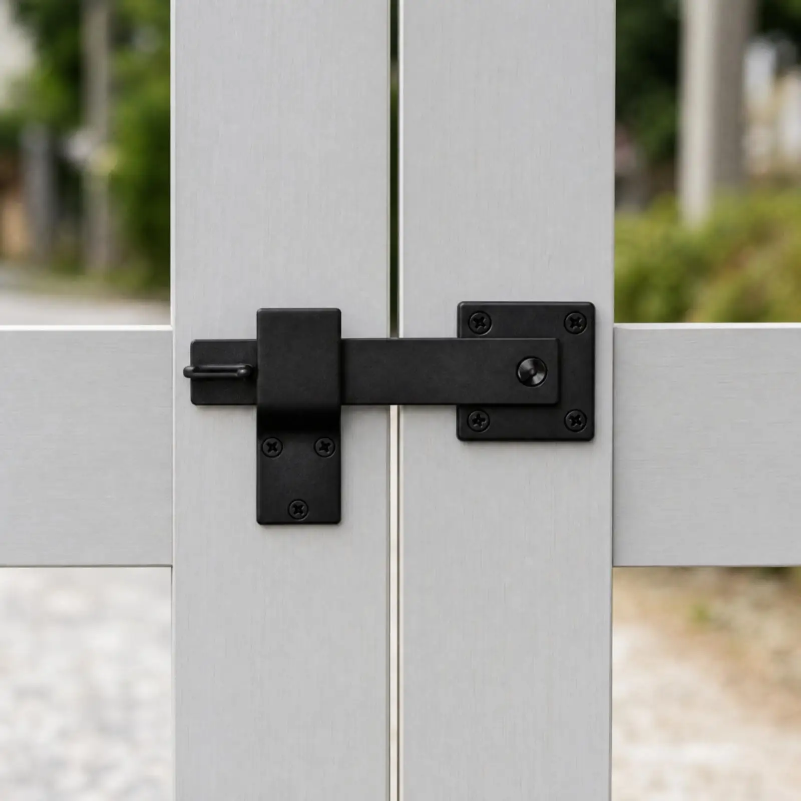 Steel Rotating Door Bolt Anti Theft Sliding Latch Black Sprayed Finish for Interior Exterior Door Hardware