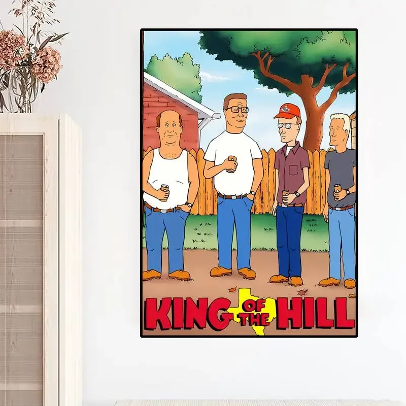 Cartoon K-King of the H-Hill POSTER Prints Wall Painting Bedroom Living Room Wall Sticker Small