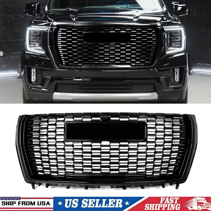 

Glossy Black Front Bumper Grille Modified Grille For GMC Yukon/XL Denali 2021-2024 Front Upper Grille Hood Grills Radiator Grill