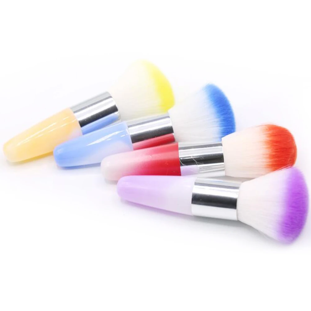 2 pennelli per polvere per nail art, spazzola flessibile per detergente per polvere per unghie in acrilico, pennello per trucco per manicure personale fai da te