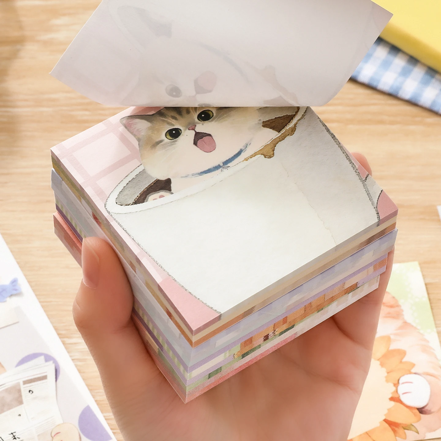 TIANZI 90 Sheets Daily Do It Check List Memo Pad Scrapbooking Cat Cartoon Message Paper Kawaii Cute Sticky Notes School Supplies