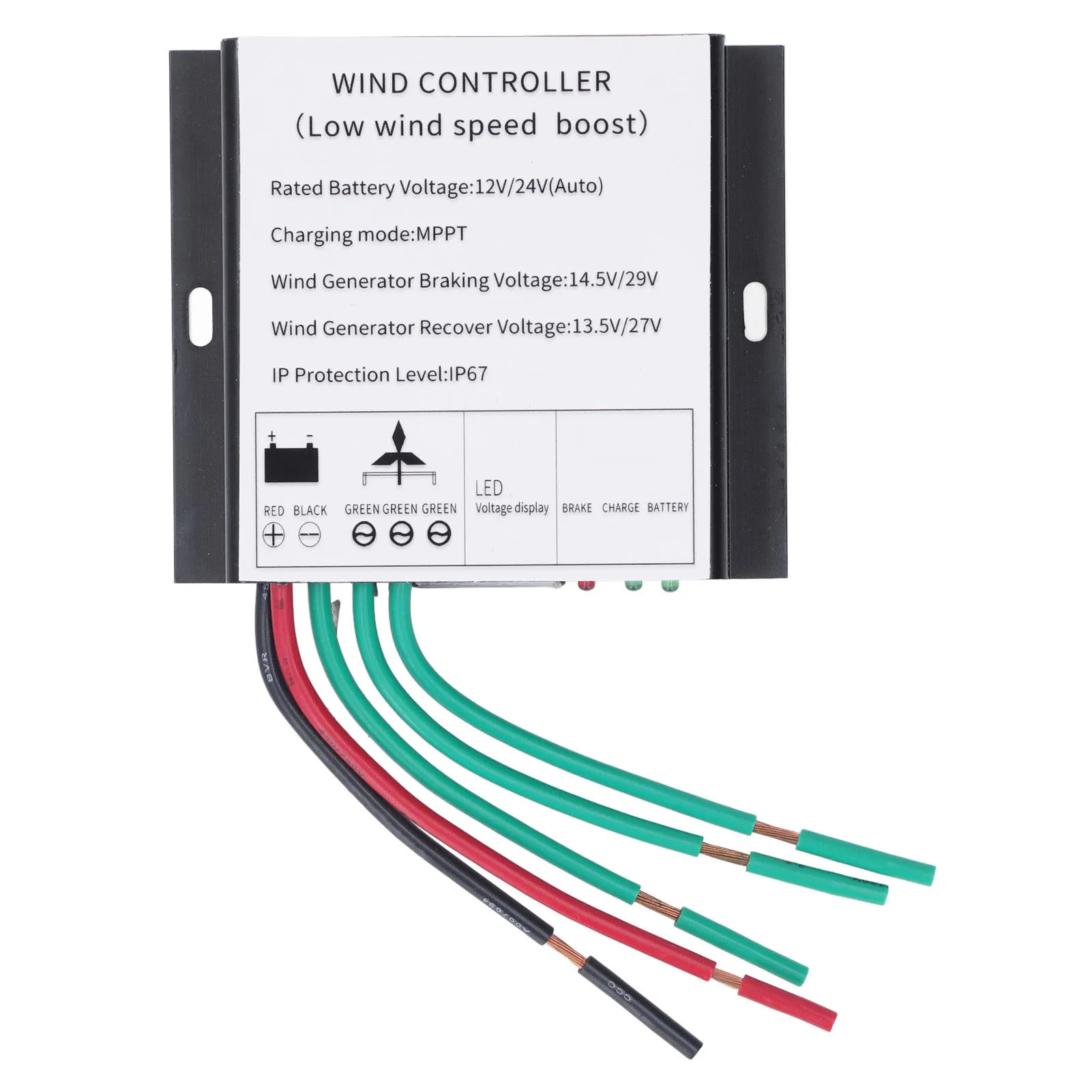 ZK30 MPPT Wind Turbine Controller 100‑400W 12V 24V Auto Match Wind Generator Controller with LED Indicator