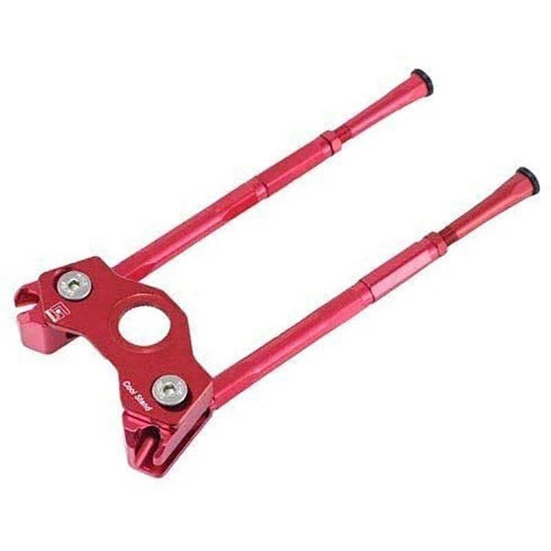 Mountain Road Bike Kickstand Bicycle Kick Stand Alloy Double Legs Stand Parking Rack Adjustable Side Stick 33-39Mm, Red