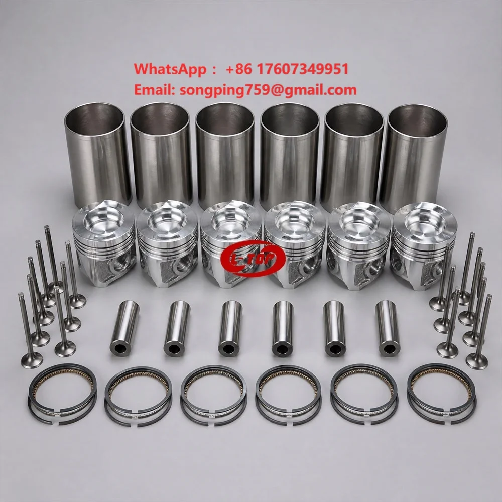 Original  QSB6.7 Engine Rebuild Kit Complete Piston Ring Cylinder Liner Valve Bearing Set for 6D107 Diesel Engine