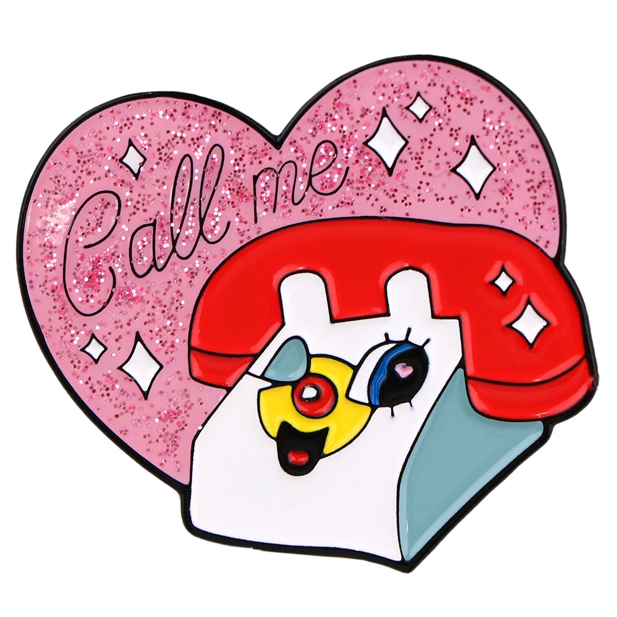 

Cute Heart Call Me Quote Enamel Pins Cartoon Brooch Clothing Backpack Lapel Badges Fashion Jewelry Accessories Festival Gifts