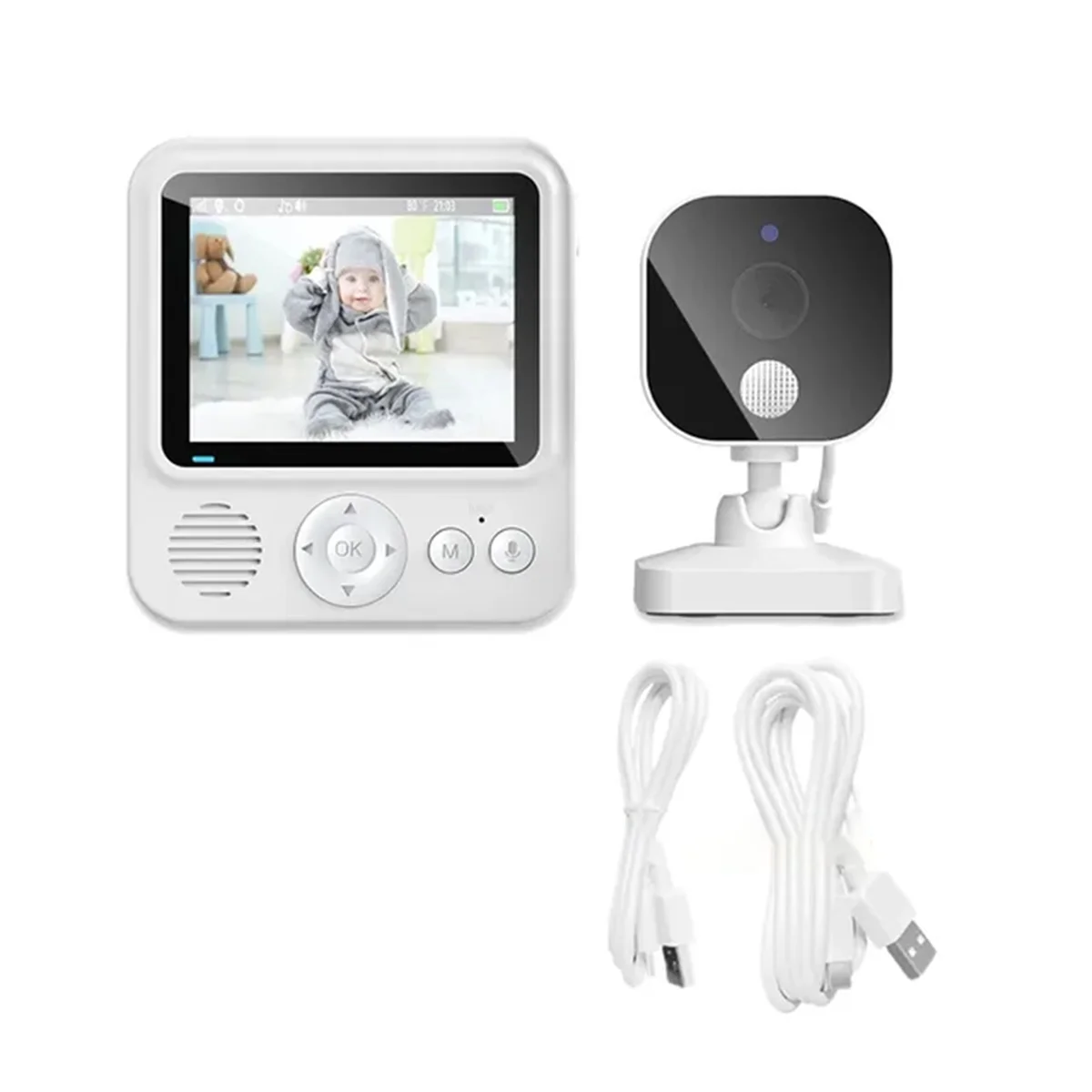 A93P 2.8inch LCD Video Baby Monitor 2.4G Wireless Security Baby Camera 2-Way Talk Night Vision Temperature Baby Cry Alarm