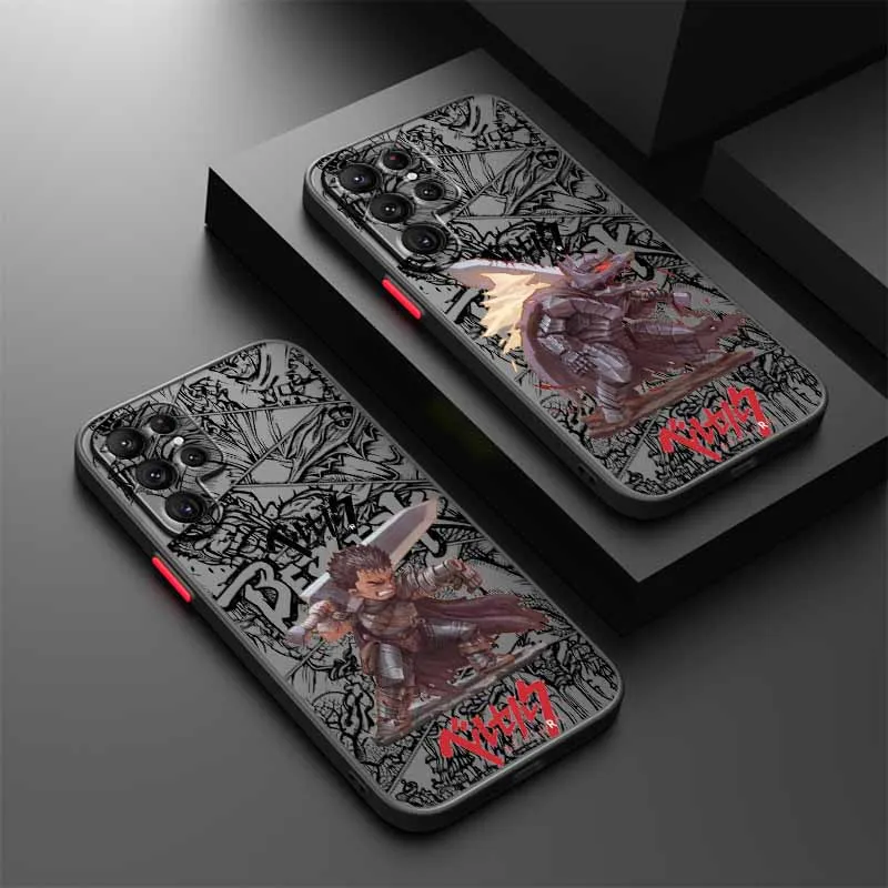 Berserk Gus ‌ Anime caliente para Samsung A73 72 71 70 56 55 54 53 52 51 50 42 41 36 35 34 33 31 funda de teléfono translúcida esmerilada