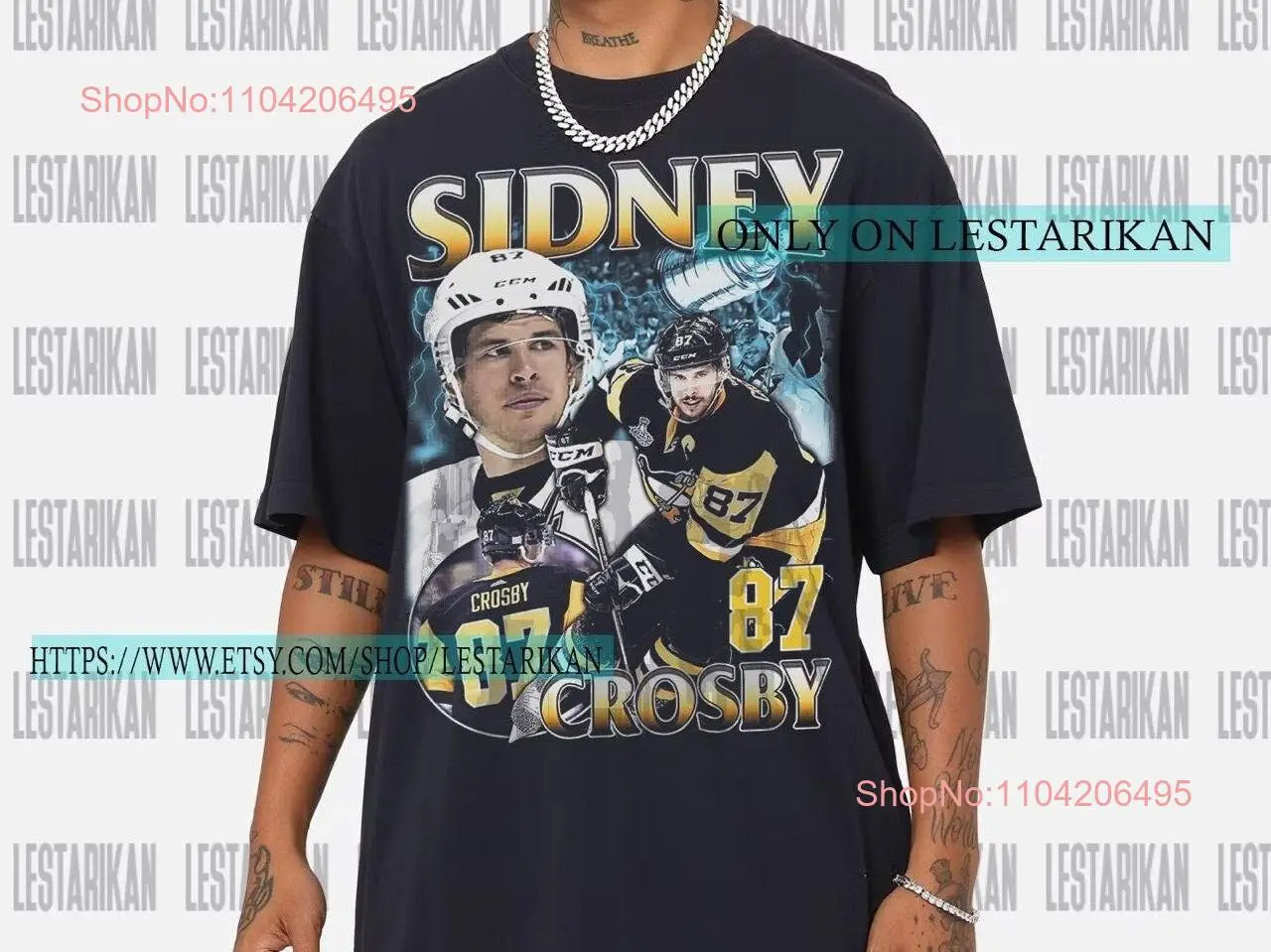 Sidney Crosby T Shirt Ice Hockey Canadian Professional Championships Sport Merch Vintage SweaT  long or short sleeves