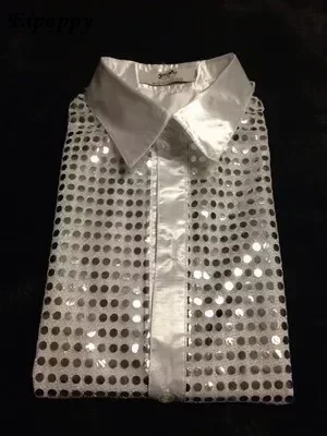 어린이 쇼 셔츠, 반짝이는 스팽글 무대 의상, 댄싱 코러스 셔츠, 남성 쇼