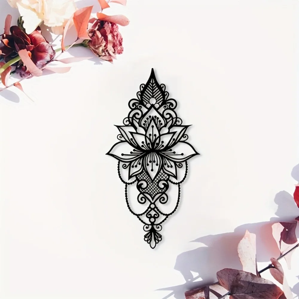 Spirituelle Lotus-Mandala Metall-Wandkunst Wandbild Statue für Wohnzimmer Schlafzimmer Yoga-Geschenk Halloween Weihnachtsdekoration