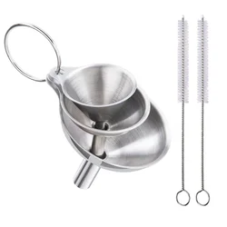 3/5 Pcs Stainless Steel Kitchen Funnels Set Food Grade Metal Funnels for Filling Bottles Small Funnels for Essential Oil Spices