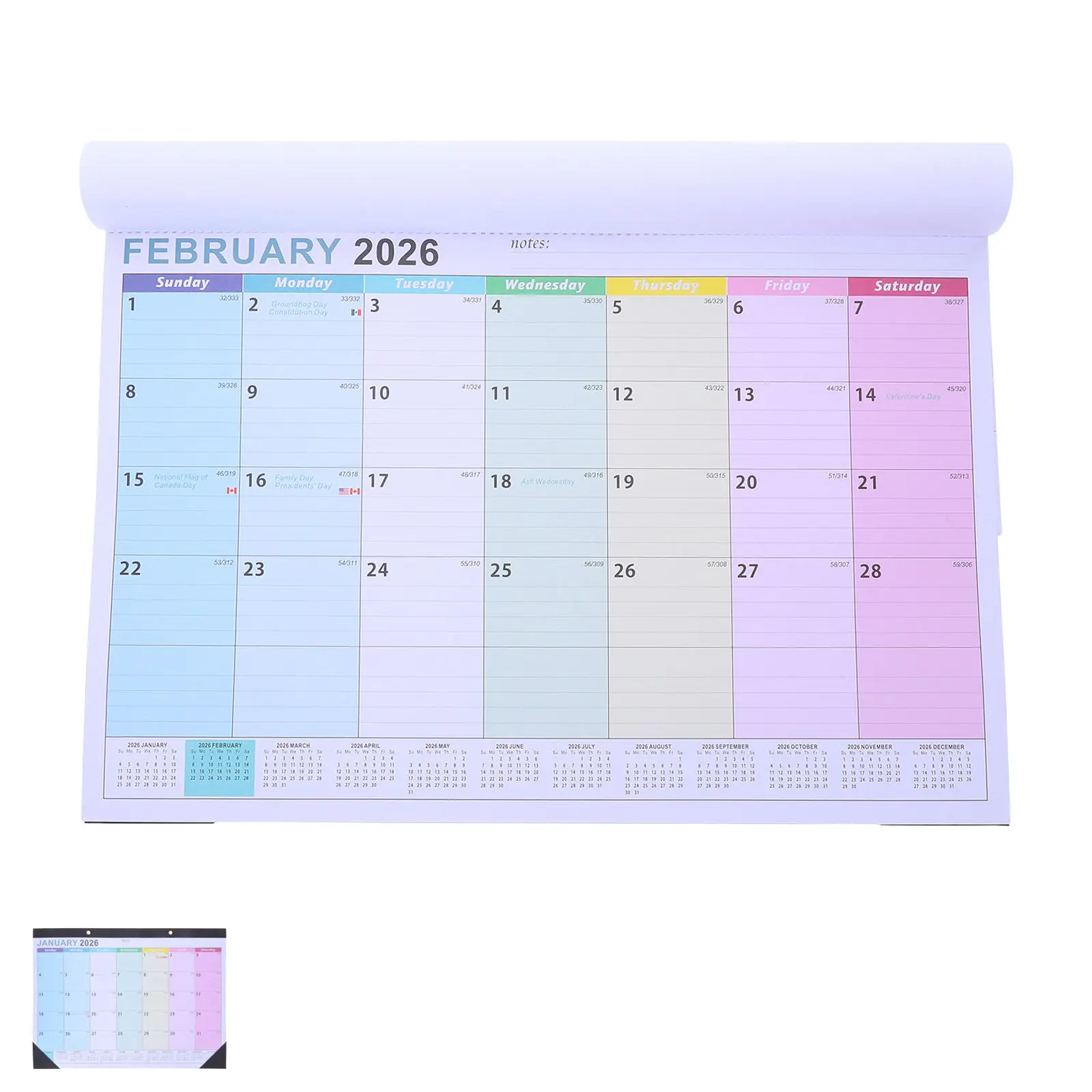 2026 Wall Calendar 18 Months from Jan 2026 to Jun 2027 Minimalist Aesthetic Hanging Monthly Layout for Office Classroom Planning