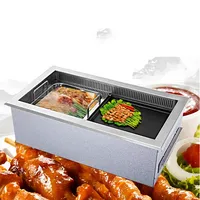 Korean Electric Grill Hot Pot Commercial Roast Oven Smokeless Barbecue BBQ Grilled Fish Hot Pot Stove Equipment