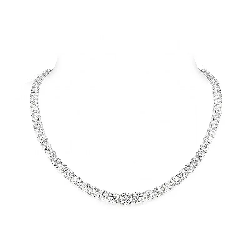 

S925 Silver Necklace Set with Full Diamond White G Color High Carbon Diamond Necklace for Men and Women's Necklace Jewelry