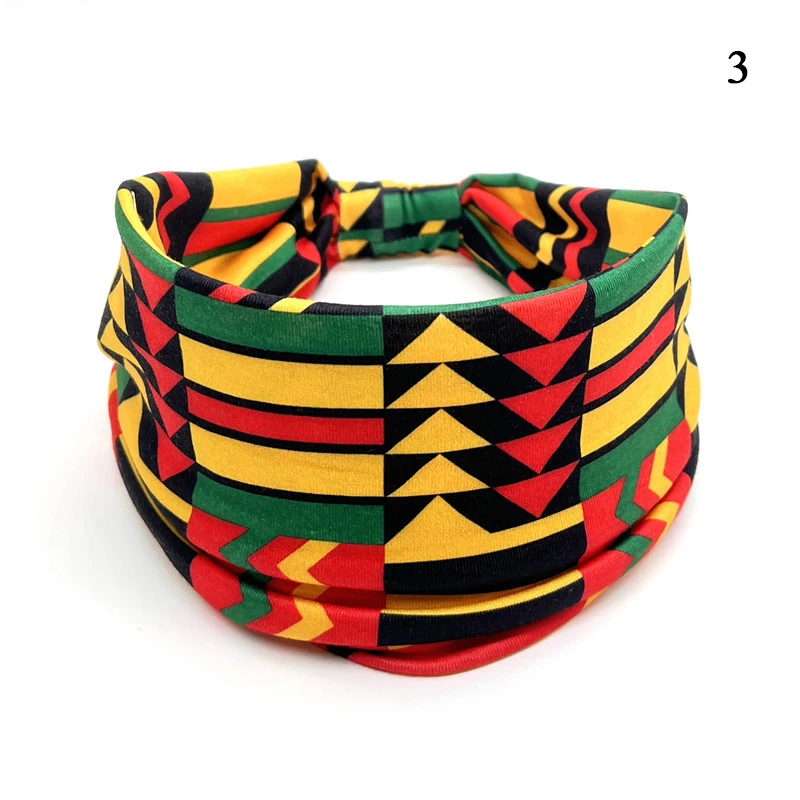 Headband estiramento de algodão com impressão padrão Africano, Twist Estilo, Elastic Hair Band, Hairbands largos, Bandana, nó turbante, Headwrap, DIY