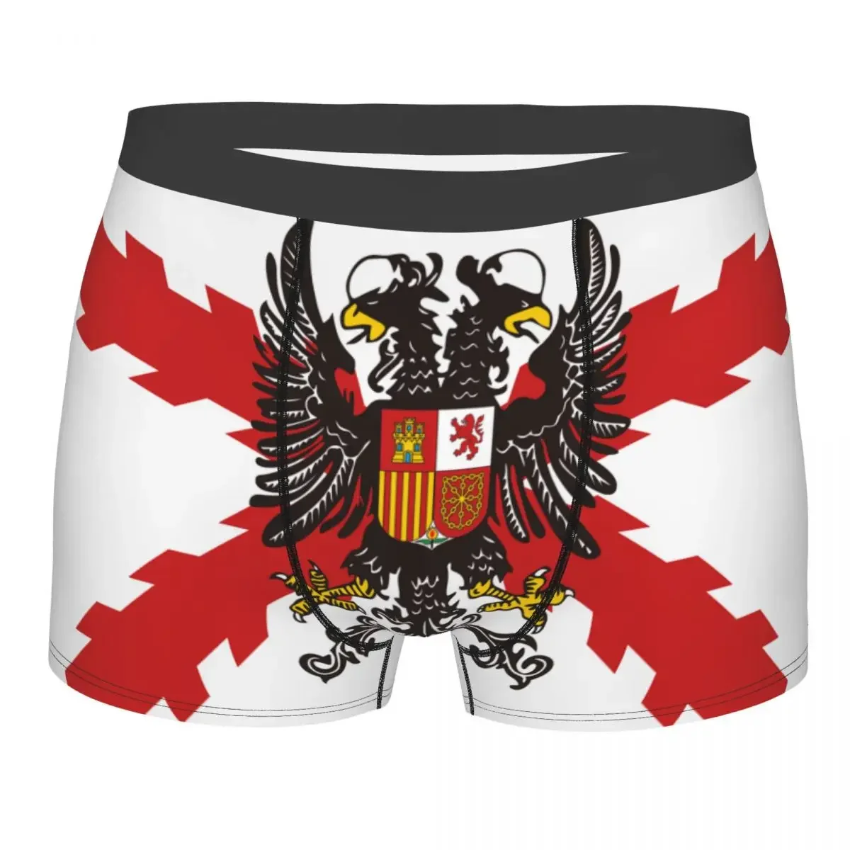 Sexy Spanish Legion Boxers Shorts Panties Men's Underpants Stretch Spain Burgundy Cross Briefs Underwear