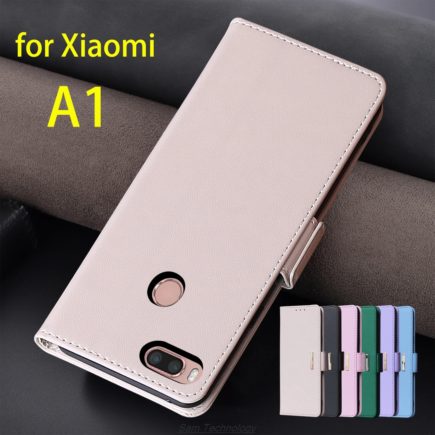 

Magnetic buckle Leather Case for Xiaomi Mi A1 / Mi 5X Wallet RFID BLOCKING Flip Cover female Simple Capa Fundas Coque