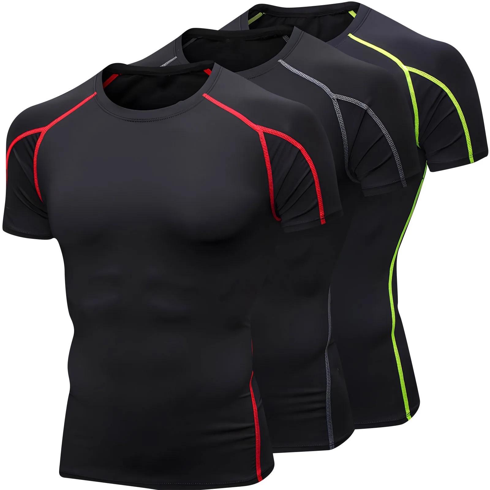 

Casual Man Sleeveless Shirt Daily Men'S Pro Compression Short Sleeve Workout Shirt Quick-Dry Stretch 3-Pack Shirts Tank Tops