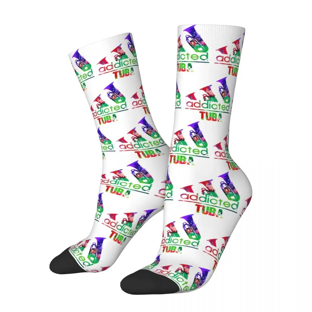 Tuba Addicted Watercolor Socks Harajuku Super Soft Stockings All Season Long Socks Accessories for Unisex Birthday Present