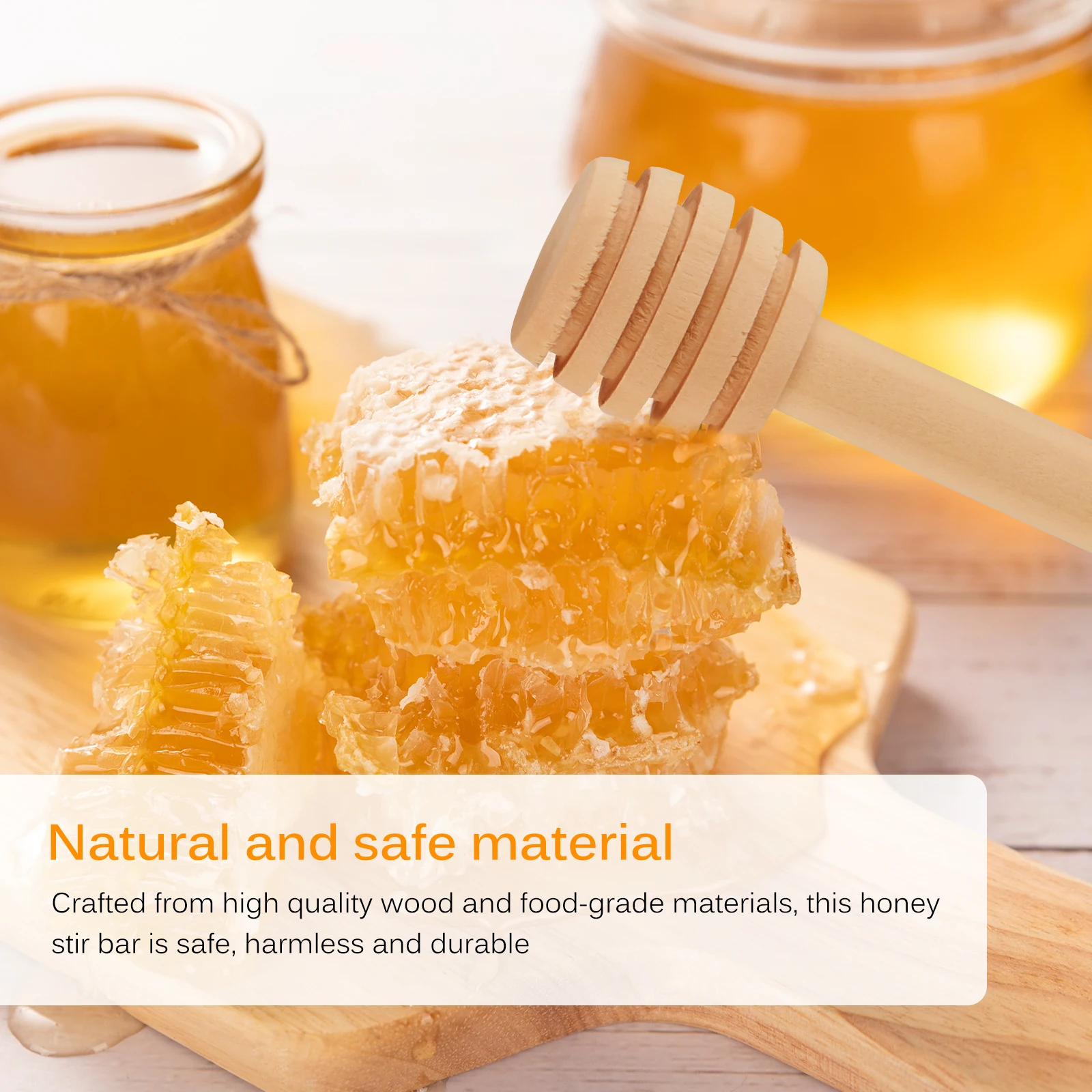 Wood Honey Stir Bar Mixing Handle Jar Spoon Practical 100Pc Dipper Honey Long Stick Supplies Honey Kitchen Tools8/10/11/15CM
