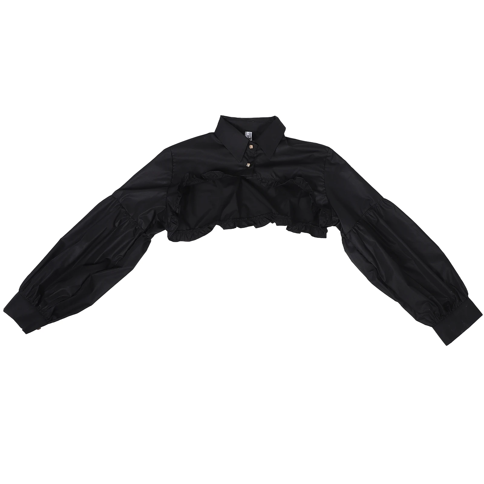 

Detachable Dickey Collar for Women False Blouse Top Decorative Fabric Fake Shirt Long Sleeve Crop Lantern Shawl Tulle Adjustable