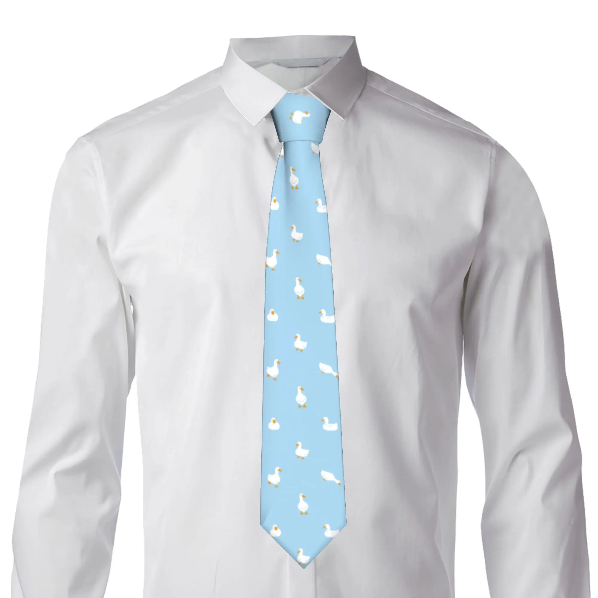 Cartoon Duck Goose Rubber Duck Shower Necktie Men Women Slim Narrow  Neck Ties for Mens Accessories Gravatas