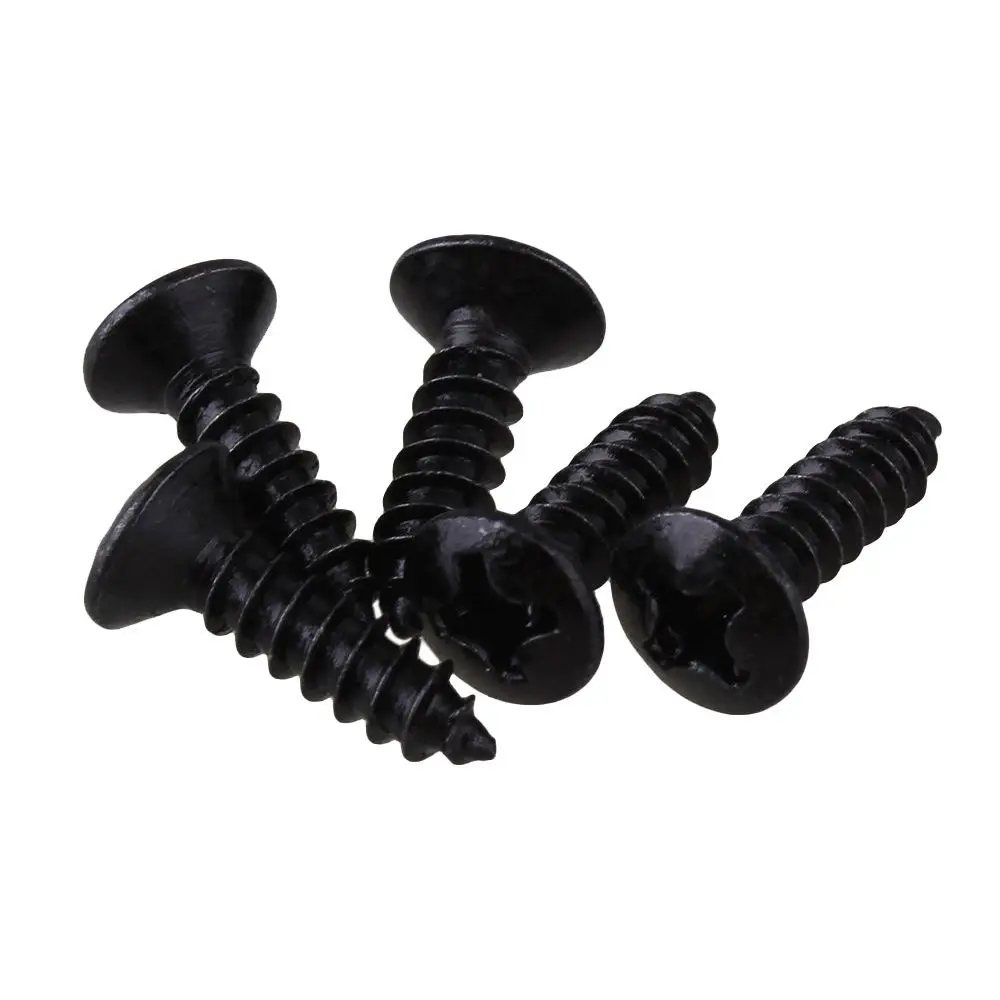 50x Guitar Bass Screws Parts for Scratchplates Pickguard, Black