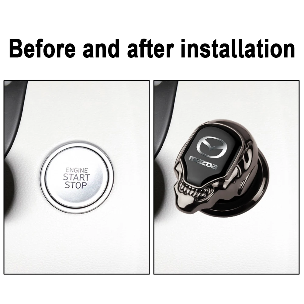 Car Engine Start Stop Switch  Button Protection Cover Sticker  Auto Interior Accessories  One-touch Button For Mazda  3 6 RX8 MS