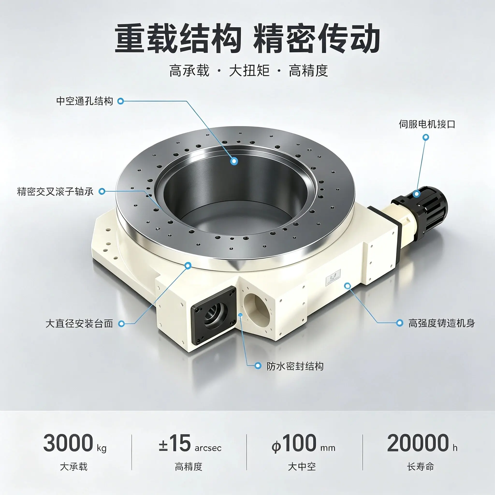 LWD Series Cam Roller Rotary Table Splitter, Precision Indexing Plate, Full-Sealed Rotary Worktable Compatible with Servo Motor
