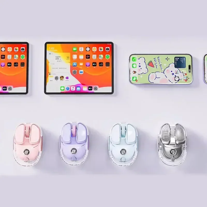 

Q9 Wireless Bluetooth Mouse Dual Mode Transparent Mouse 4800DPI 500mAh Built-in Battery Low Latency Gaming Mouse