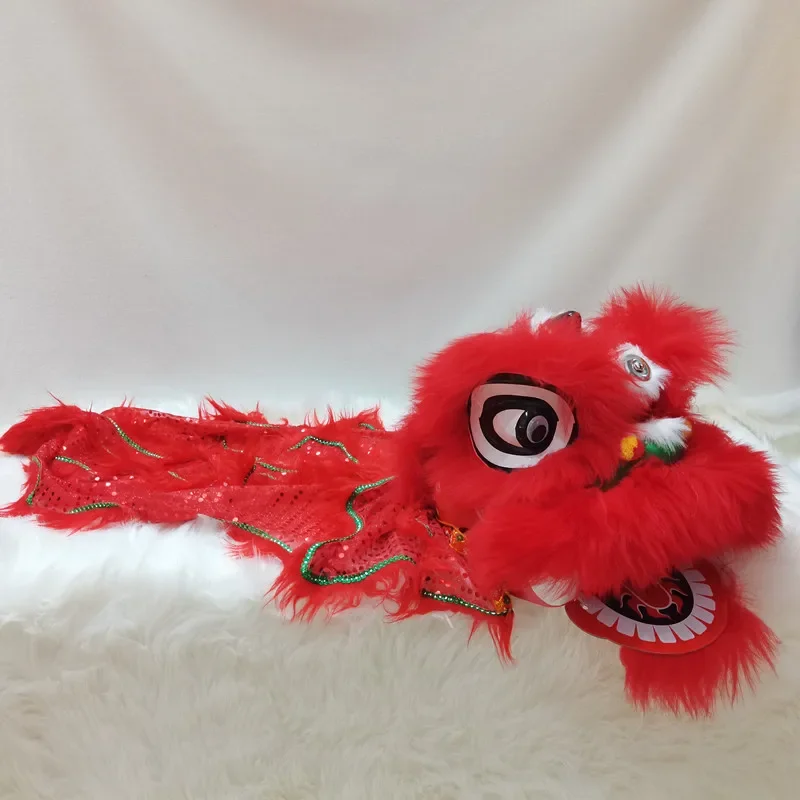 Christmas Chinese Lion Dance Wool Lion Mascot Costume For Children Cartoon Family Props Outfit Dress Party Carnival Festiva