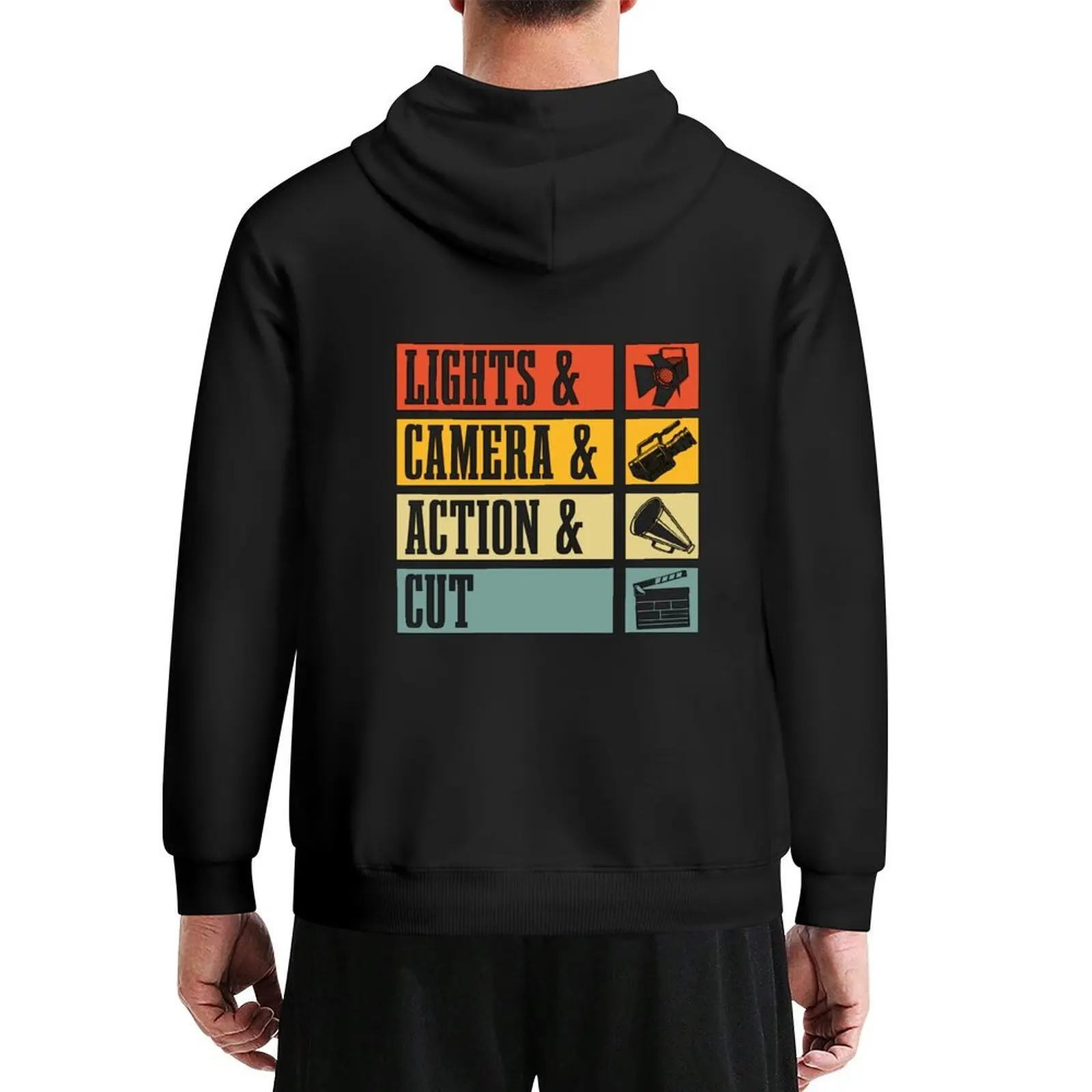 

Film Director Lights & Camera & Retro Film Movie Hoodie men's sweat-shirt graphic t shirts men men's autumn clothes man hoodie