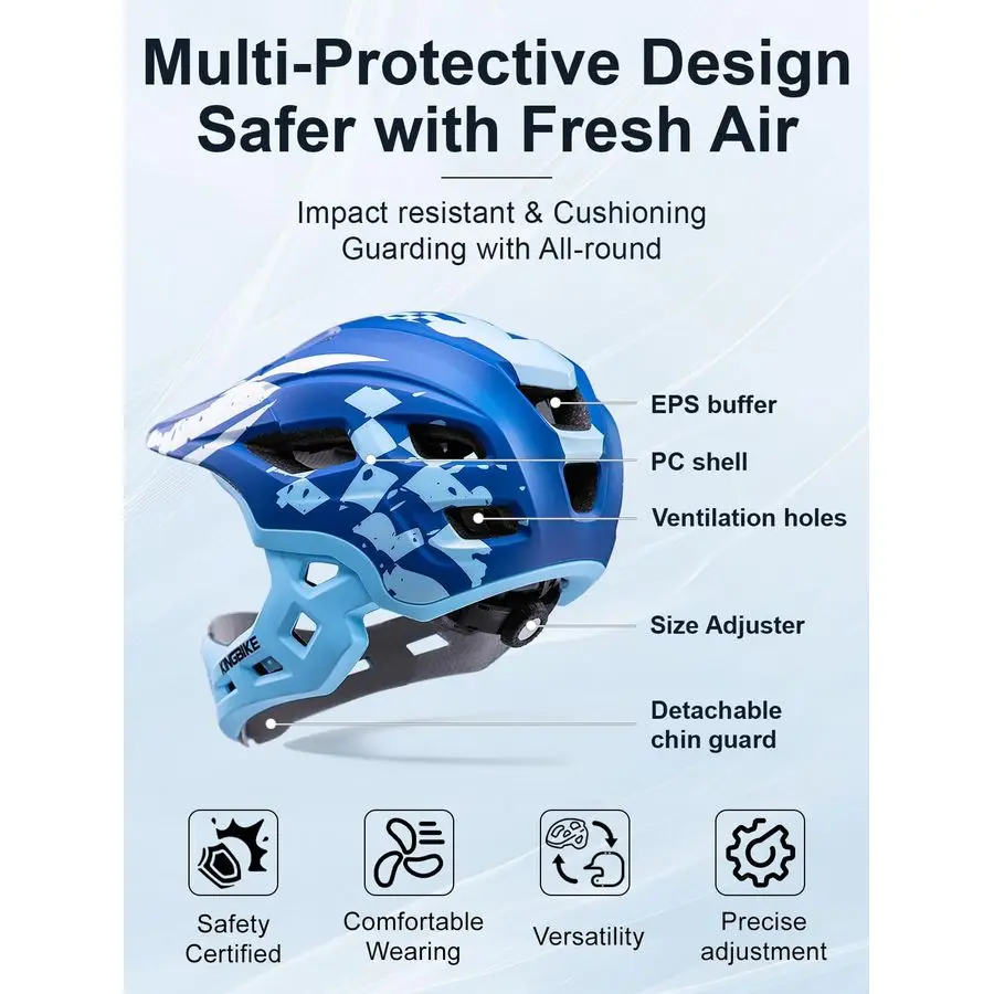 خوذة لكامل الوجه قابلة للتحويل خوذات الدراجة الصغيرة مع واقي الذقن القابل للفصل للأولاد والبنات 410 سنوات لوح التزلج سكوتر التوازن Bik