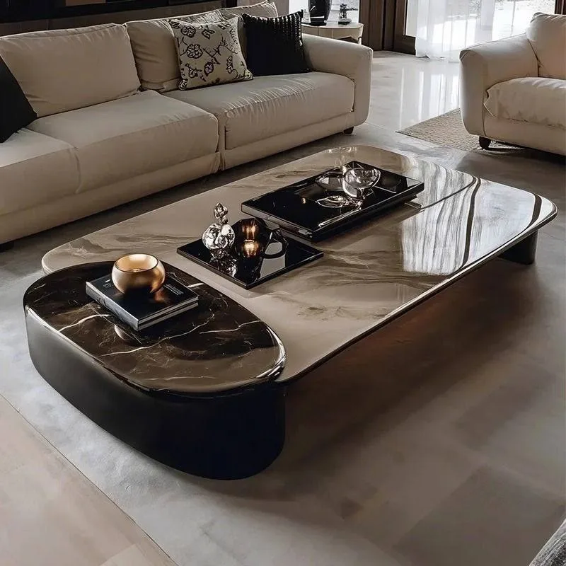 Modern furnitures Microcrystalline Stone Tabletop Coffee Table Side Table Set Light Luxury Minimalist Living Room Coffee Table