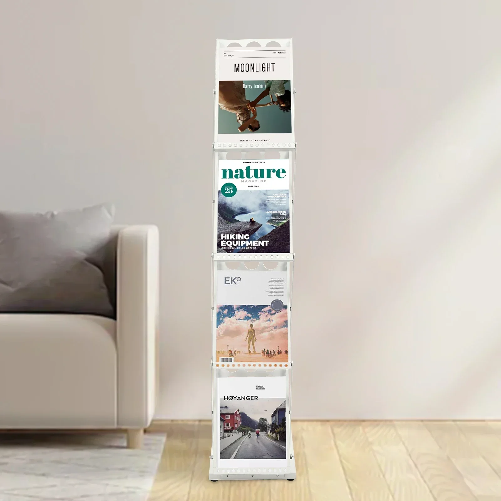 Display Stand&Foldable Magazine Rack with 4 Pockets for Exhibition and Trade Show Durable Foldable Magazine Rack – High-Quality
