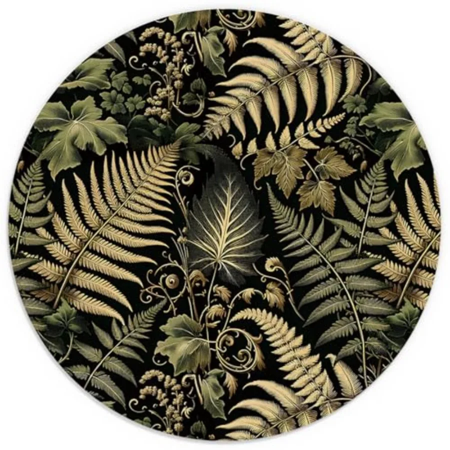 

Vintage Dark Green Plant Mouse Pad 7.9x7.9Inch, Plant Desk Accessories, Green Fern Leaves Botanical Cottagecore Mouse Pads for