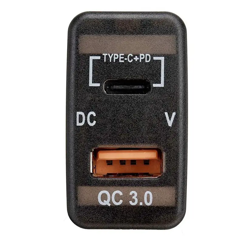 2X Car Fast Adapter QC3.0 Dual USB Quick Socket With Voltmeter For Toyota Land Cruiser Hilux Prado FJ view 6