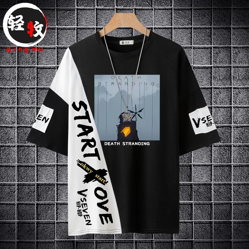 

ex Casual ort Sve T-irt Death Stranding Anime Cartoon Print Cotton 00% Summer Faion Leisure Student Clothes
