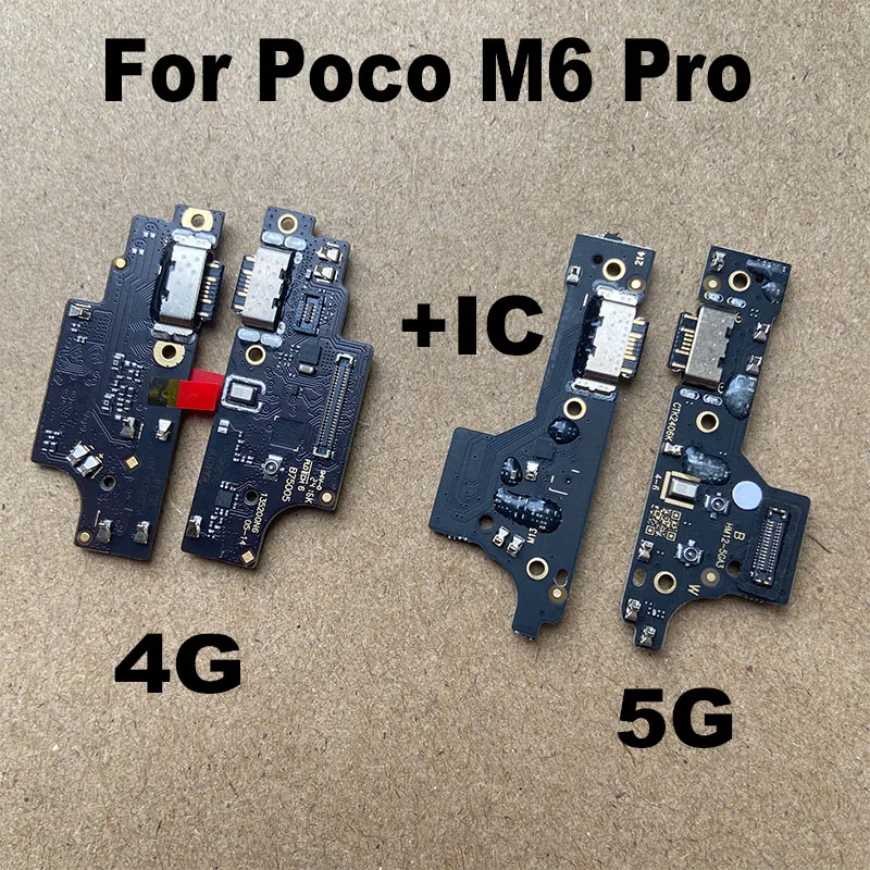 

For Xiaomi Poco M6 Pro 4G 5G USB Charging Board Dock Port Connector Flex Cable Repair Parts Replacement