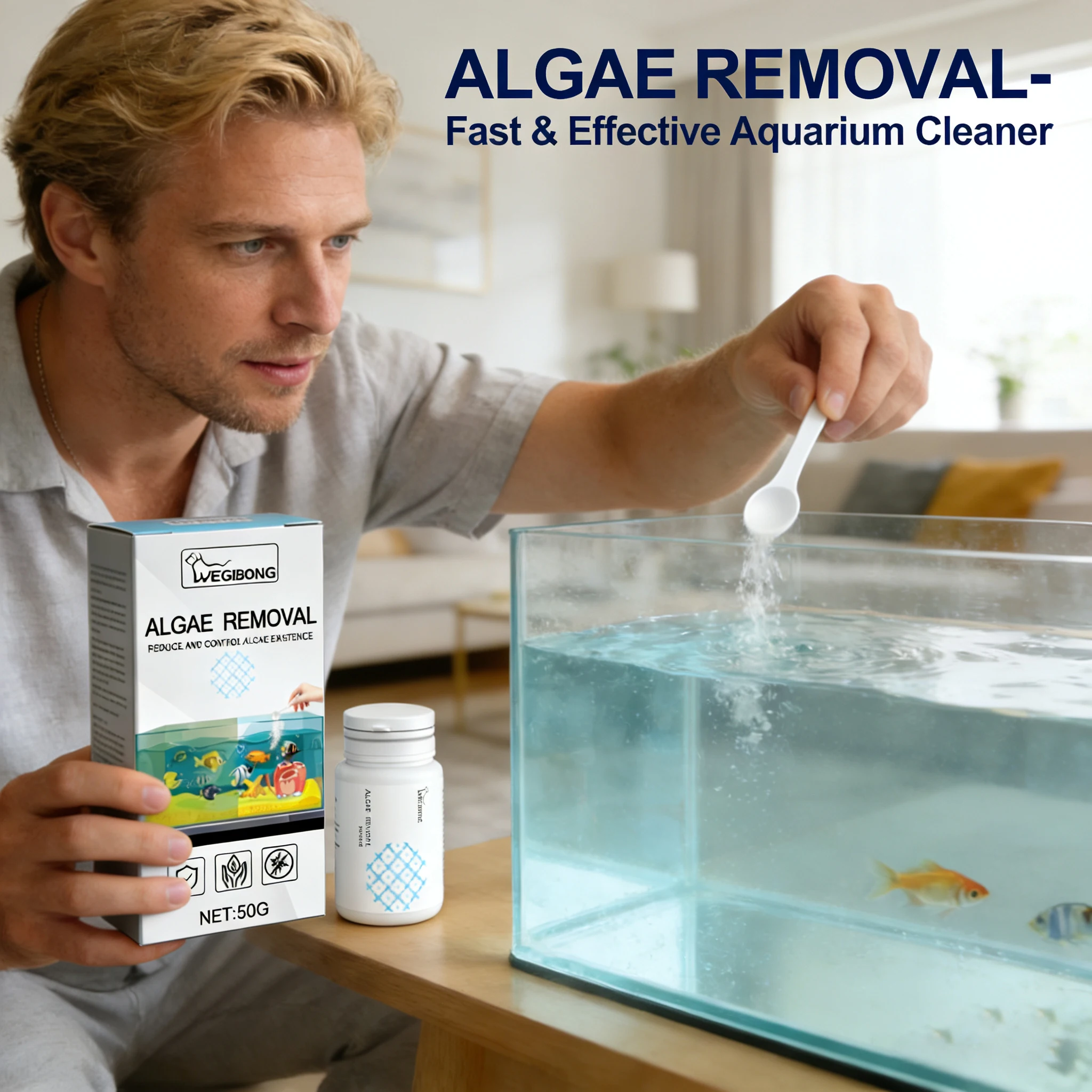 Algae Removal Quickly Removing Fish Manure Eliminate Odor Purify Water Quality Improve Water Purity Fish Tank Moss Removal Agent