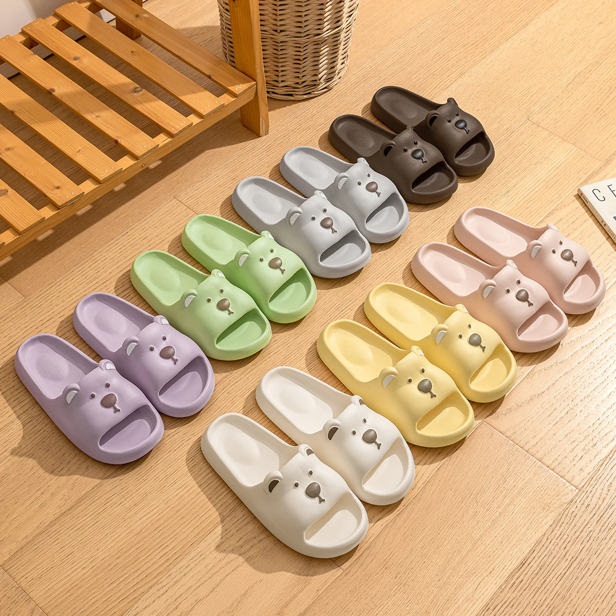 EVA Unisex Slippers Cute Bear Cartoon Home Slippers Comfortable Soft Indoor Slippers image 6