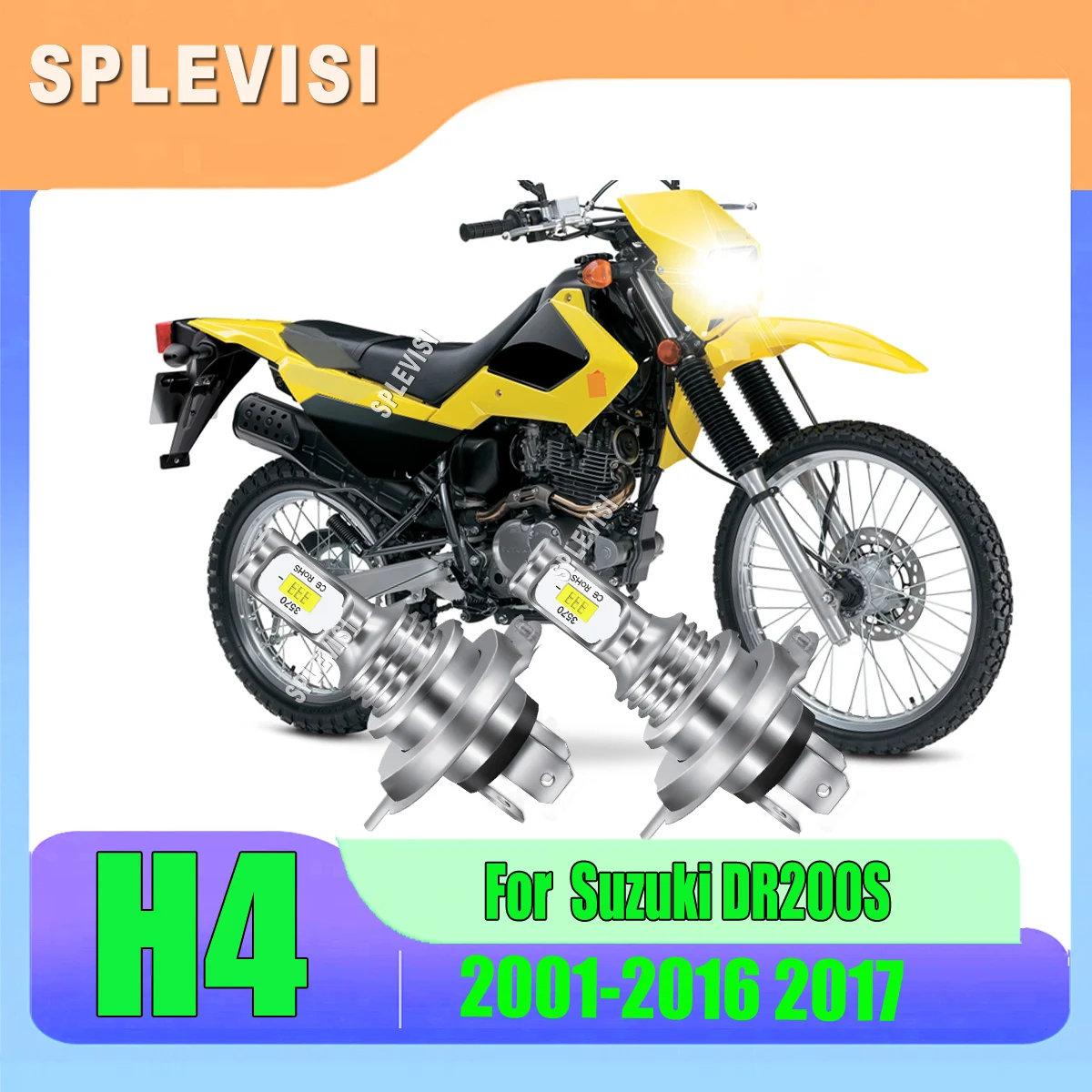 

Pair 70W LED H4 9003 White Headlight Bulbs Ideal Lighting Effect For Suzuki DR200S 2001 2002 2003 2004 2005 2006 2007 2008-2017