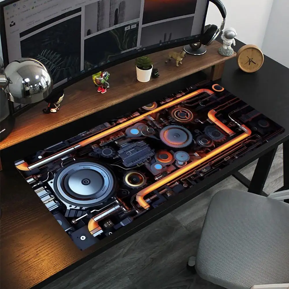 Mechanical Engine Mouse Pad Oversized lock edge mouse pad for gaming computer keyboard and desk