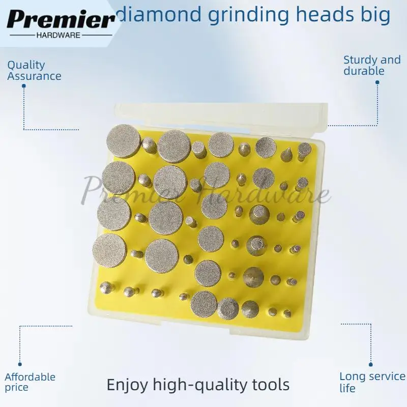 

50 шт. набор алмазных боров с покрытием, шлифовальные биты для резьбы по камню, алмазные сверла, совместимые с вращающимся инструментом