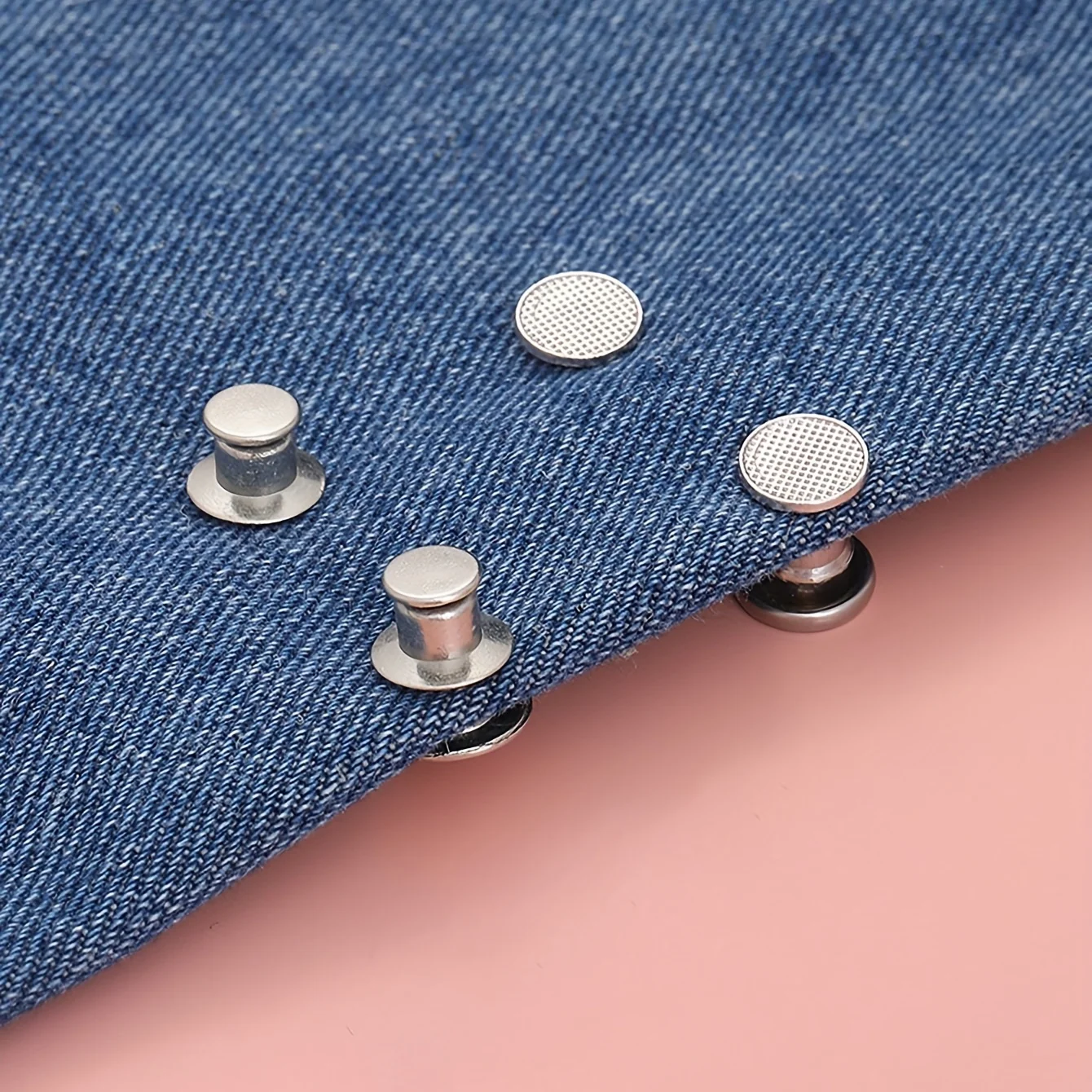 2pcs/1Set Extender Button Adjustable Waist Buckle Set Jean Button Pins Perfect Fit Instant for Tighten Waist Jeans No Sewing But